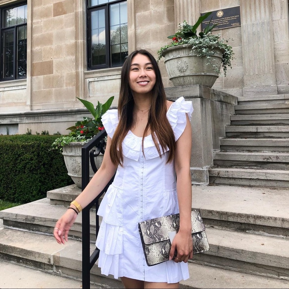 White Ruffle Mini Dress